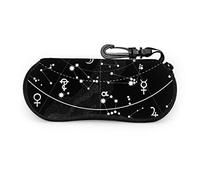 GQWJKSZ Fragment Astronomique Atlas Céleste Étoiles de Nuit Femme Étui à Lunettes Fantaisie Étui à Lunettes de Soleil Léger Portable Néoprène Fermeture Éclair