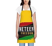 GQWJKSZ Happy Juneteenth Day Freedom 1865 Tabliers Pour Femmes Hommes Tablier À Bavette Imperméable Tabliers De Chef Pour La Cuisine Cuisson Cuisson Barbecue Jardinage
