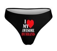 GQWJKSZ J'aime Mon Mari String pour Femme Culotte Dos en T Culotte Taille Basse Hipster G-String sous-vêtements