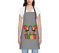 GQWJKSZ Juneteenth Free-Ish Depuis 1865 Noir Histoire Tabliers Pour Femmes Hommes Tablier À Bavette Imperméable Tabliers De Chef Pour La Cuisine Cuisson Cuisson Barbecue Jardinage