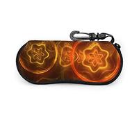GQWJKSZ Lunettes de soleil portables Fire Circle Flowers avec boucle de verrouillage Sac souple Ultra Light Diving Fabric Zipper Étui à lunettes