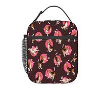 GQWJKSZ Modèle sans couture avec un joli sac à déjeuner plat pour chiot Beagle, boîte à déjeuner isolée durable, sac fourre-tout réutilisable pour adultes, sac isotherme réutilisable