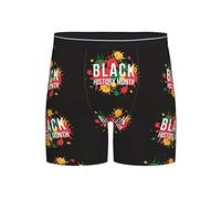 GQWJKSZ Mois de l'histoire des Noirs 2023 Boxer pour Hommes sous-vêtements à Jambes Longues Culottes à la Mode pour Hommes Adultes Adolescents