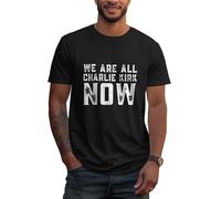 GQWJKSZ Nous Sommes Tous Charlie Kirk Maintenant T-Shirt Repose en Paix T-Shirt Noir