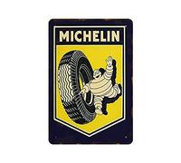 GQWJKSZ Panneau en métal Michelin pneu homme, affiche en étain Vintage, décoration murale, cuisine de campagne, maison, Garage, 12x8 pouces
