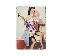 GQWJKSZ Panneau métallique en étain avec marteau à Latte, belle affiche Vintage en étain, décoration murale, cuisine de campagne, maison, Garage, 12x8 pouces