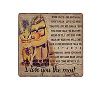GQWJKSZ Panneaux en métal Vintage Carl et Ellie, signe en étain, je t'aime le plus, Art mural drôle rétro cuisine extérieur Garage homme grotte décor de maison, signe en métal 30x30 cm