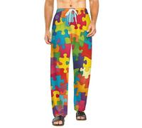 GQWJKSZ Pantalon de pyjama imprimé autisme perplexe bas de détente doux vêtements de nuit pour hommes femmes