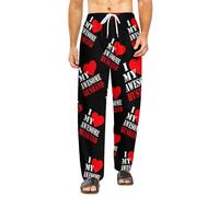 GQWJKSZ Pantalon de pyjama imprimé I Love My Mari Bas de détente doux Vêtements de nuit pour hommes et femmes