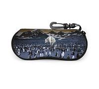 GQWJKSZ Pingouin Portable sur lunettes de soleil Tierra Del Fuego avec boucle de verrouillage sac souple tissu de plongée Ultra léger étui à lunettes à fermeture éclair