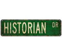GQWJKSZ Plaque en métal Historien Dr Vintage Signes Rétro Étain Signes Art Plaque En Aluminium Signe pour Chambre Cuisine Jardin Mur Bar Club Café Panneau Suspendu Décoration Intérieure 4x16 Pouces