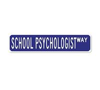 GQWJKSZ Plaque en métal « Psychologue scolaire » WAY, vintage, rétro, en aluminium, pour salon, maison, cuisine, jardin, décoration murale, résistante à la décoloration, 10 x 40 cm