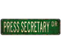 GQWJKSZ Plaque en métal « Secrétaire de presse » DR, vintage, rétro, en aluminium, pour chambre, cuisine, jardin, mur, bar, club, café, décoration d'intérieur, 10 x 40 cm