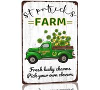 GQWJKSZ Plaque en métal - St. Patrick's Farm Fresh Lucky Charms Pick Your Own Clovers Sign Irish St Patrick's Day Party Decoration Rustic Plaque pour Farmhouse Home Kitchen Cafe Bar Signs 8x12 pouces