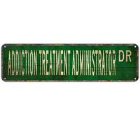 GQWJKSZ Plaque en métal « Traitement de la toxicomanie » DR, vintage, rétro, en aluminium, pour chambre, cuisine, jardin, mur, bar, club, café, décoration d'intérieur, 10 x 40 cm