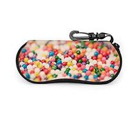 GQWJKSZ Portable Candy Sweets Lunettes de soleil alimentaires colorées avec boucle de verrouillage Sac souple Tissu de plongée ultra léger Étui à lunettes à glissière