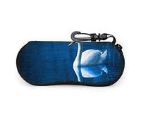 GQWJKSZ Portable Swan On Lake Lunettes de soleil avec boucle de verrouillage Sac souple Tissu de plongée ultra léger Étui à lunettes à glissière