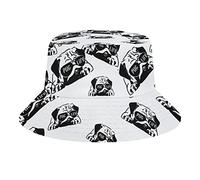GQWJKSZ Pug Life Chapeau Seau de Plage pour Adultes Pêcheur Chapeau de Soleil Imprimé de Voyage