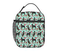GQWJKSZ Rottweiler Valentines Dog Love Best Dogs Rottweilers Sac à déjeuner, boîte à déjeuner isolée durable, sac fourre-tout réutilisable pour adultes, sac isotherme réutilisable