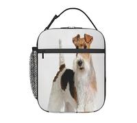 GQWJKSZ Sac à déjeuner pour chien Fox Terrier, boîte à déjeuner isolée durable, sac fourre-tout réutilisable pour adultes, sac isotherme réutilisable