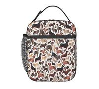 GQWJKSZ Sac à déjeuner pour chiens teckel ou saucisses, boîte à déjeuner isolée durable, sac fourre-tout réutilisable pour adultes, sac isotherme réutilisable