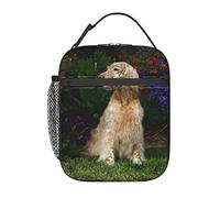 GQWJKSZ Sac à déjeuner Setter anglais féminin par fleurs, boîte à déjeuner isolée Durable, sac fourre-tout réutilisable pour adultes, sac isotherme réutilisable