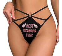 GQWJKSZ String Sexy à Bretelles et Dos en T pour Femme Best Grandma Ever - sous-vêtement imprimé