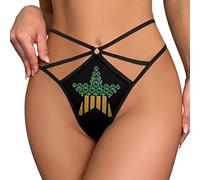 GQWJKSZ String Sexy à Bretelles et Dos en T pour Femme USA Clover Star, sous-vêtement imprimé