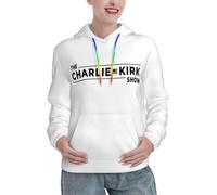 GQWJKSZ Sweat à Capuche Unisexe à Manches Longues avec Poches pour Femme, The Charlie Kirk Show