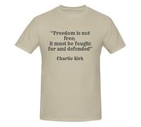 GQWJKSZ T-Shirt à Manches Courtes et col Ras du Cou Charlie Kirk pour Homme en Coton, Motif « La liberté n'est Pas Gratuite, il Faut se Battre pour la défendre »