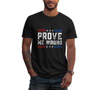 GQWJKSZ T-Shirt Charlie Kirk Noir « Prouve-Moi Que J'Ai tort »