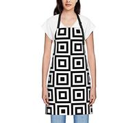 GQWJKSZ Tabliers à rayures géométriques noires et blanches pour femmes hommes tablier bavoir imperméable tabliers de Chef pour la cuisine cuisson cuisson barbecue jardinage