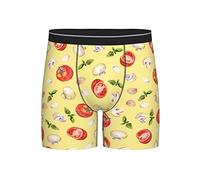 GQWJKSZ Tomate Champignon Menthe Feuilles Hommes Boxer Brief Longue Jambe sous-Vêtements Mode Mémoires pour Hommes Adultes Adolescents