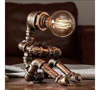 GQZGGXX Lampe De Bureau À De Style Steampunk, Lampe De Table De Bureau De Style Rétro Créatif, Lampe De Lecture pour Robot en Fer, Adaptée Au Salon, À La Chambre À Coucher