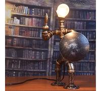 GQZGGXX Lampe De Table De Pipe À Eau Lampe De Table Robot Industriel Vintage Lampe De Chevet Lampe De Bureau Lampe En Métal Rustique E27 Décoration De Barre (Sans ampoule)
