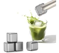 Gr1 Lot de 4 glaçons réutilisables en titane pur - 29 g 26 mm Pierres à whisky pour whisky, cocktails, vin, café et boissons, sans odeur et sans BPA