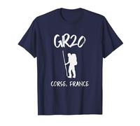 GR20 Corse, France Chaussures de randonnée/Trekking pour Homme T-Shirt, Homme, Bleu Marine, 4XL
