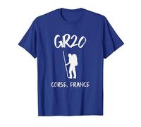 GR20 Corse, France Chaussures de randonnée/Trekking pour Homme T-Shirt, Homme, Bleu Royal, M