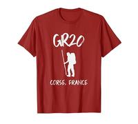 GR20 Corse, France Chaussures de randonnée/Trekking pour Homme T-Shirt, Homme, Canneberge, XXL