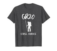 GR20 Corse, France Chaussures de randonnée/Trekking pour Homme T-Shirt, Homme, Chiné Foncé, 5XL