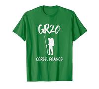 GR20 Corse, France Chaussures de randonnée/Trekking pour Homme T-Shirt, Homme, Vert Kelly, L