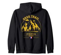 GR20 Trail Corse France Randonnée Drapeau Français Trekking Sweat à Capuche