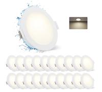 Gr4tec Spot LED Encastrable IP65 Salle de Bain, 5W Blanc Neutre, Lot de 20 | Spots de Plafond Trou 68-80mm, Spots Extra Plat Blanc Neutre 400LM, 220V Spot Encastré pour Salon Chambre Cuisine