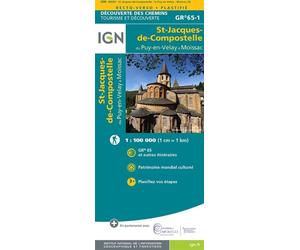 Gr65-1 st jacques de compostelle du puy en velay a moissac - Collectif - Ign Institut Geographique National - cartonné - Atlas / carte