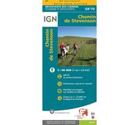 IGN Carte plastifiée GR70 – Chemin de Stevenson 1:100 000 – Éd. bilingue anglais-français