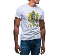 GR8Shop Big Coat of Arms Independent Ukraine Fight T-Shirt Blanc pour Les Hommes Size M
