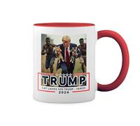 GR8Shop Cat Ladies Trump Vance Blanc tasse à café avec Red Rim et poignée Mug