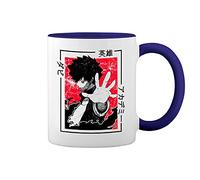 GR8Shop Dabi Toya Todoroki My Hero Academia Blanc tasse de café avec le bleu et poignée Rim Mug