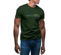 GR8Shop Fight Like Ukrainians Zelensky T-Shirt Vert Militaire pour Homme Size L