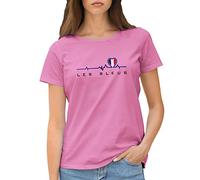 GR8Shop Football Heartbeat France Les Blues World Cup 2022 T-Shirt Rose pour Femme Size XXL